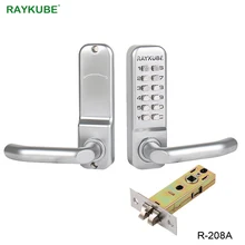 RAYKUBE Пароль Дверные замки цифровой механический код клавиатуры пароль без ключа дверной замок цинковый сплав водонепроницаемый R-280A