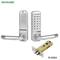 RAYKUBE Password Door Locks Digital Mechanical Code Keypad Password Keyless Door Lock Zinc Alloy Waterproof R-280A