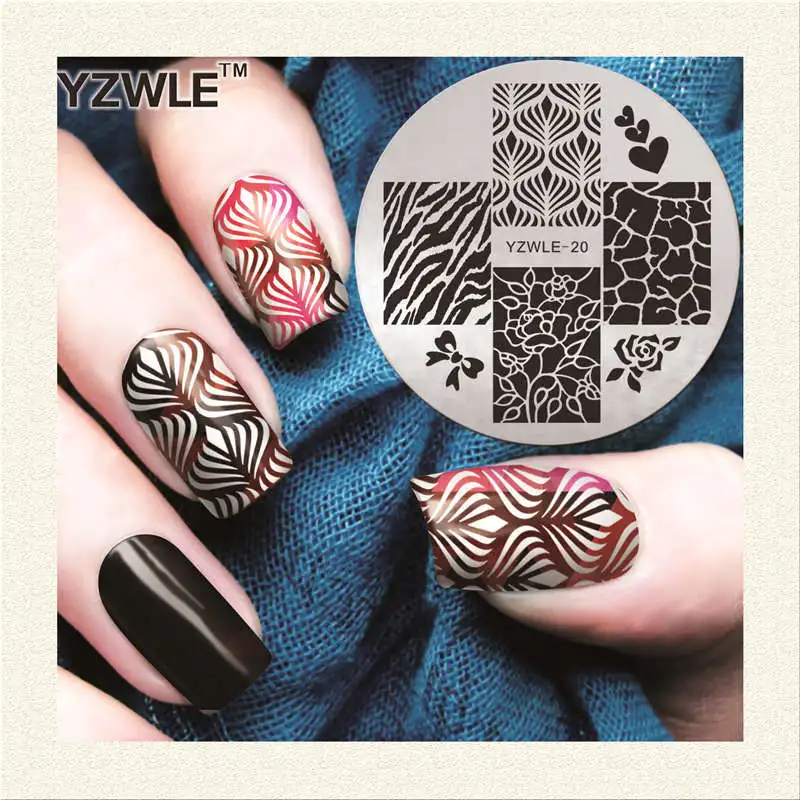 

1pc Template Stamping Zebra Pattern Crack Image Plate Nail Art DIY Nail Stamping Plates Template YZWLE-20