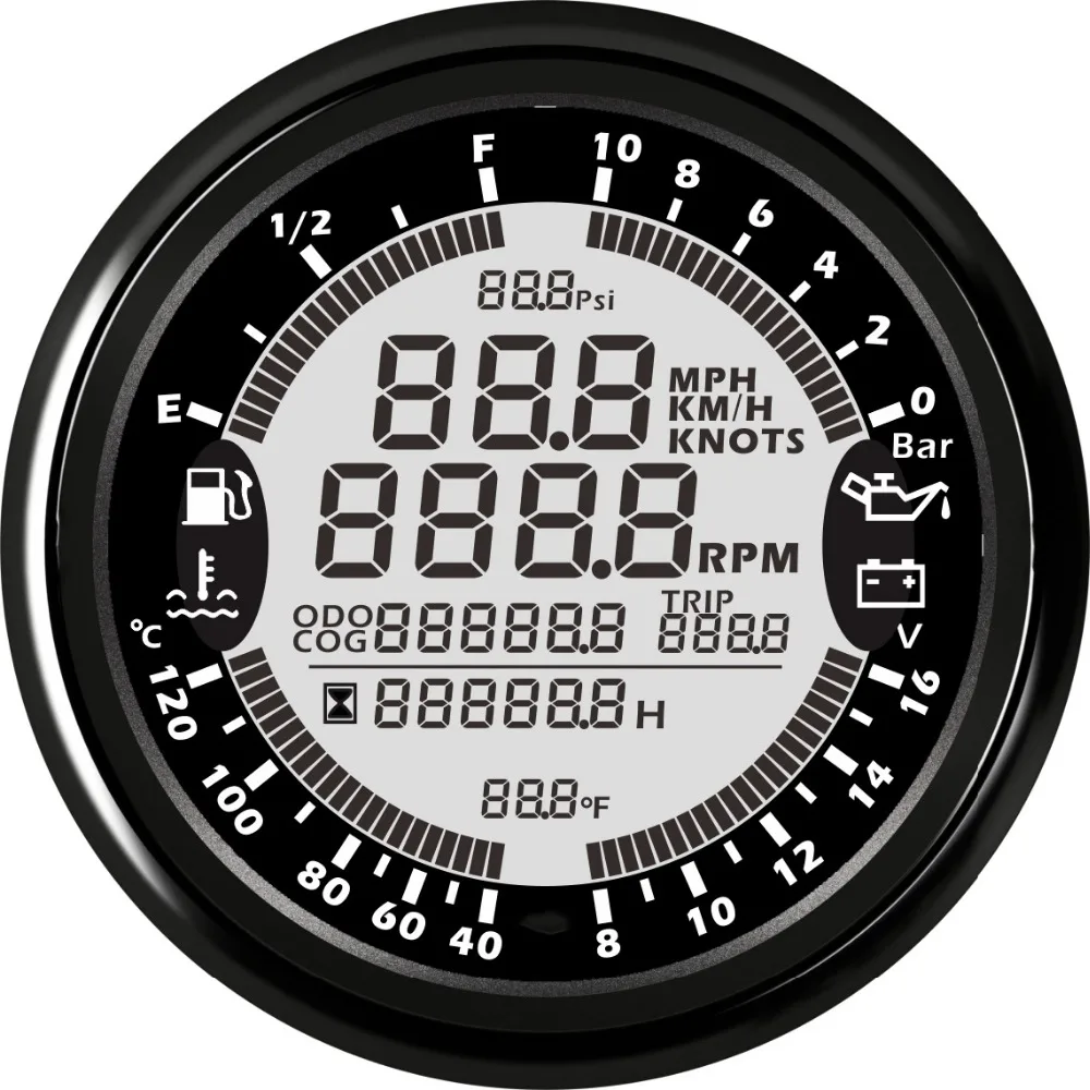 Водонепроницаемый Универсальный многофункциональный Тахометр 6 в 1 GPS Спидометр