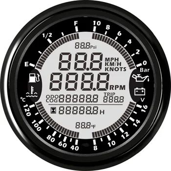 

Waterproof Universal 6 in 1 Multi-function Gauges GPS Speedometer Tachometer 12V 24V Fuel Level Water Temp Oil Pressure 0~10Bar