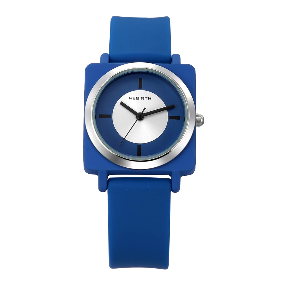 REBIRTH Perfect Gift watches women Leisure Sports Candy colored Jelly
