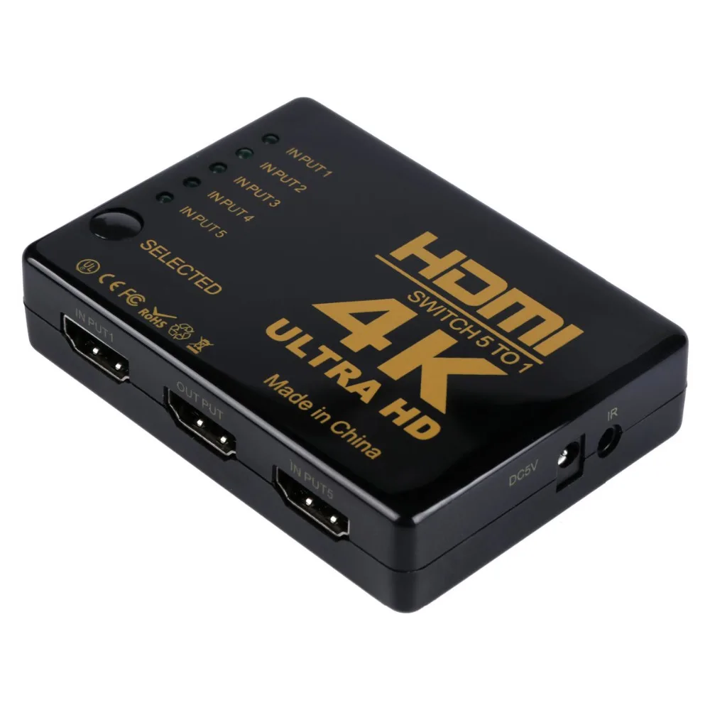 Новый мини коммутатор 3D 1080p с 5 портами 4K HDMI переключатель разветвитель ИК пультом