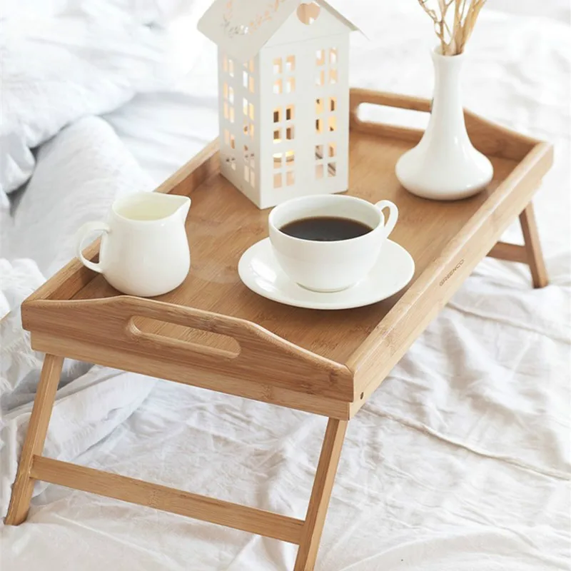 

Bamboo can be portable laptop table lazy folding small table dining table solid wood bed month portable table WF612151
