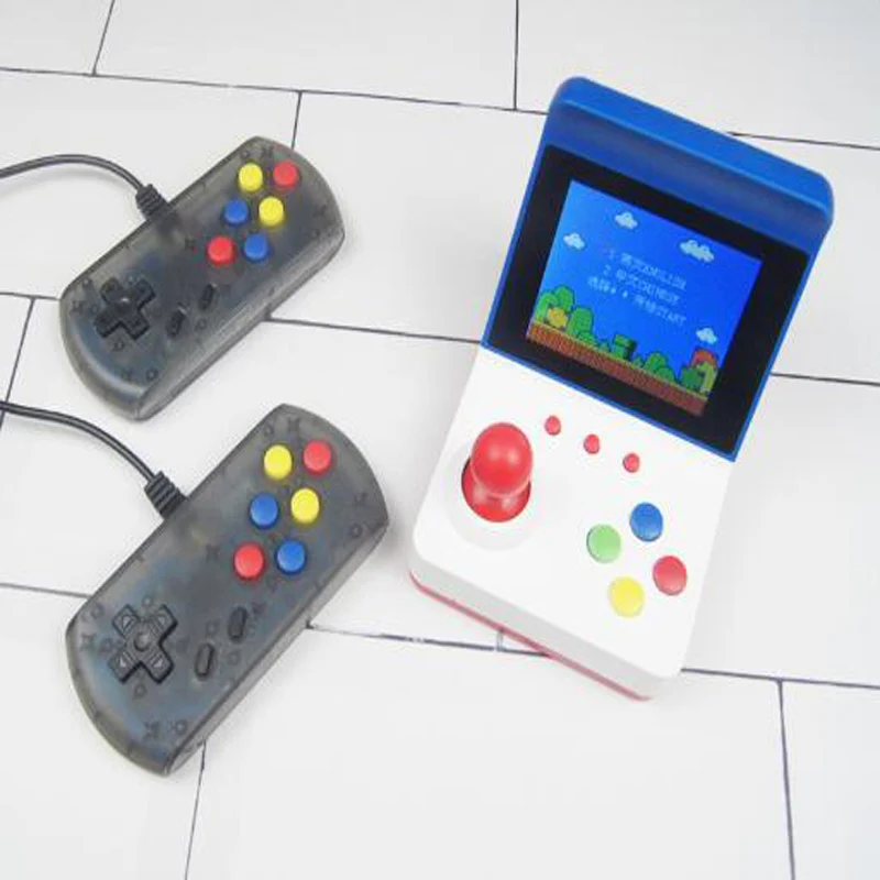 Встроенный 360 игр ретро портативный мини портативная игровая консоль 3,0 дюймов цветной ЖК-плеер для ребенка Ностальгический плеер - Цвет: Host plus a handle
