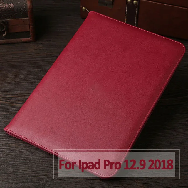 Чехол из искусственной кожи для ipad pro 11, 12,9 дюймов,, внутренний ручной ремень, подставка, ретро портфель, авто пробуждение, защита от сна - Цвет: 2018 ipad pro 12.9