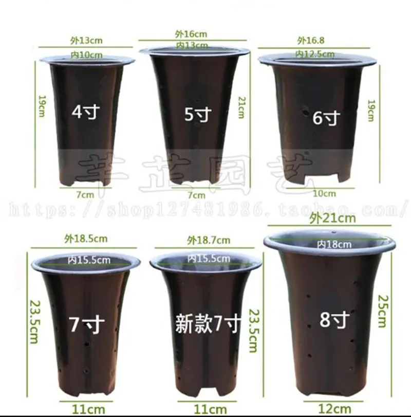 

Beautifully black plastic orchid pots Cymbidium PP grade plastic pots do not fade Desktops ground