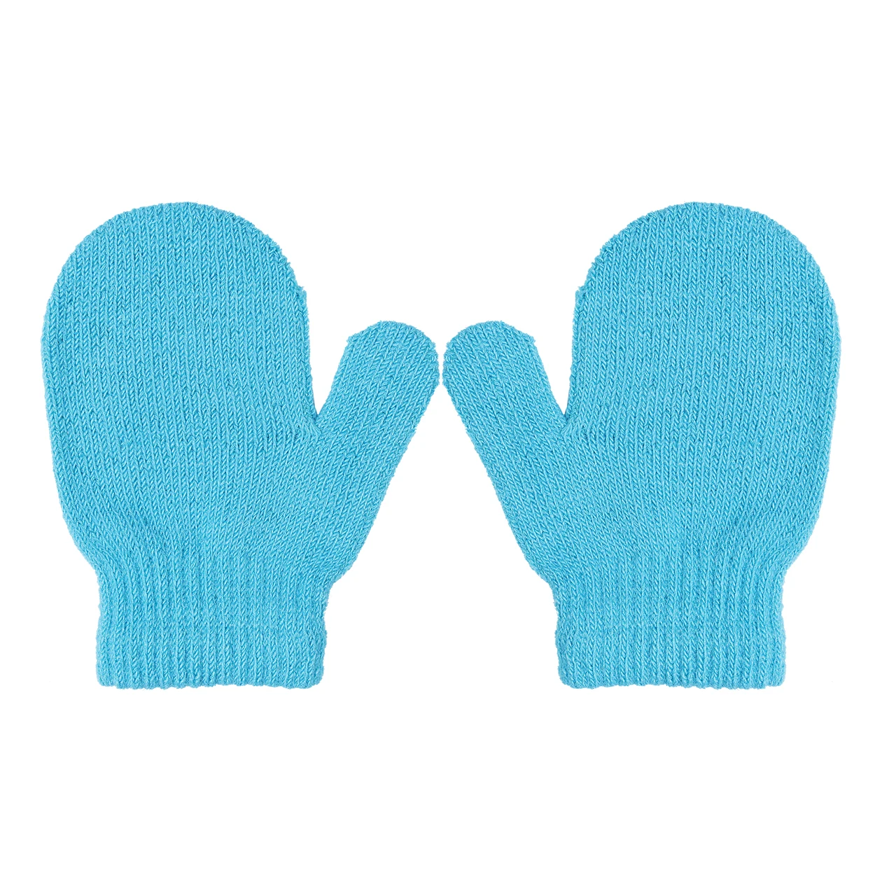7 цветов, новые брендовые теплые зимние Хлопковые варежки для новорожденных, однотонные зимние детские перчатки для мальчиков и девочек - Цвет: Небесно-голубой