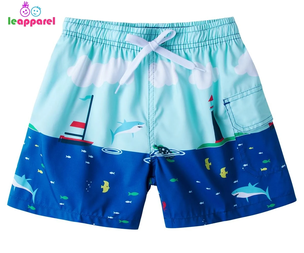 

Ocean Sea Shark Summer Boys Shorts Quick Dry 3D Beach Board Shorts Kids Swim Trunks Swimsuit Beach Shorts + Mesh Liner 4T-10T