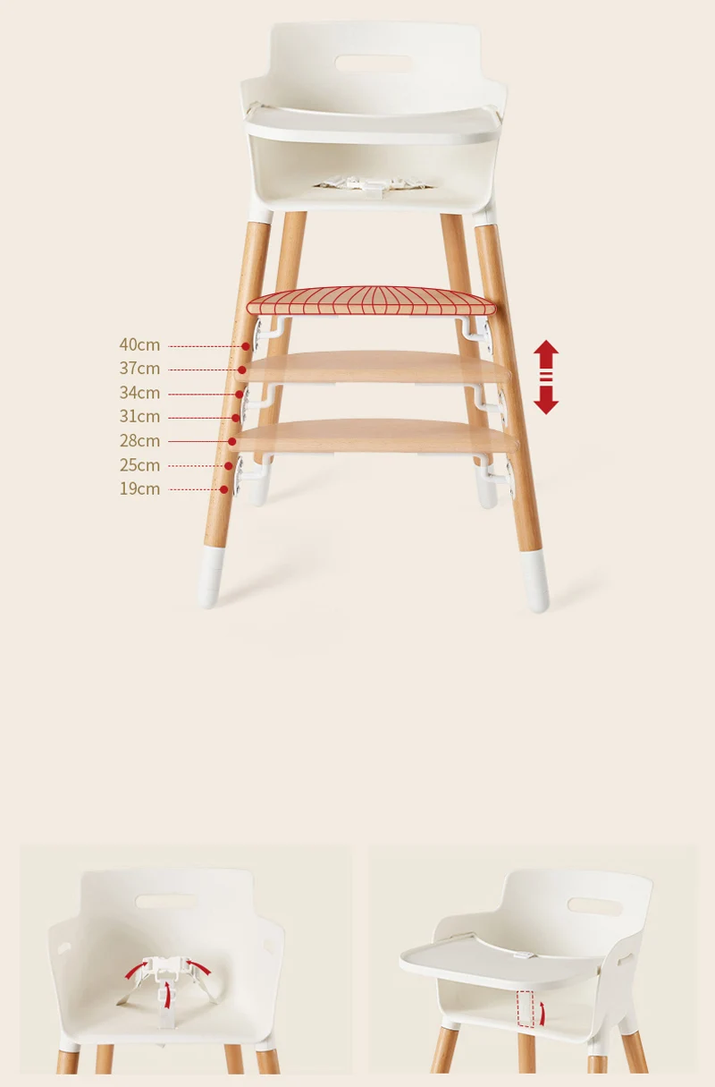 Твердое дерево Портативный детские, для малышей стул регулируемый Портативный ребенок ест обеденный стол стул для отдыха детский стульчик для кормления