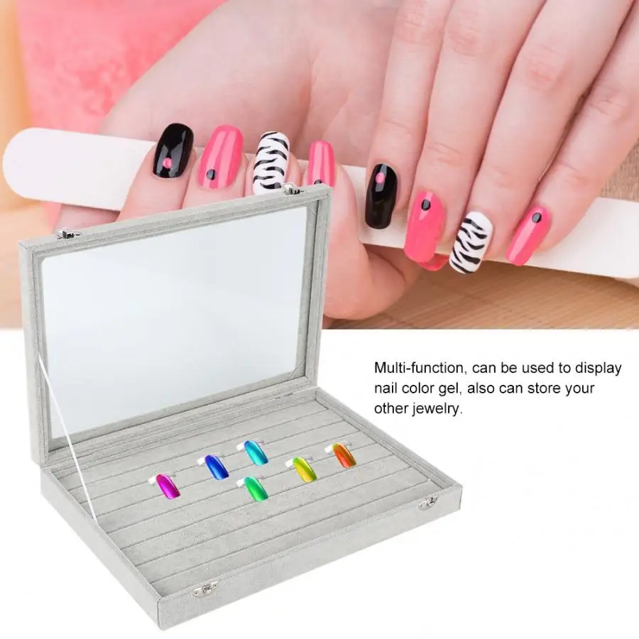 

Professional Model Nail Gel Polish Color Display Box Showing Holder False Nail Base Gel Polish Display Show Case Nails Tools