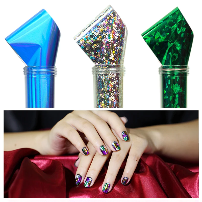 Aliexpress Buy 50 Sheets Multicolor Foil Galaxy Nail Art Tips 