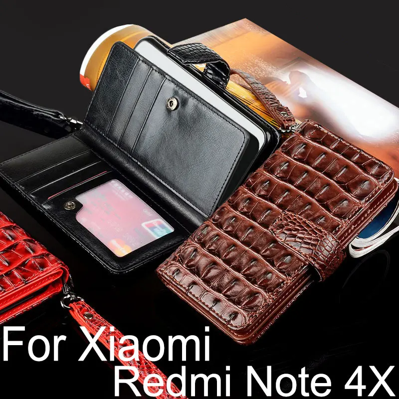 Чехол для Xiaomi Redmi note 4X роскошный чехол из крокодиловой змеиной кожи с откидной
