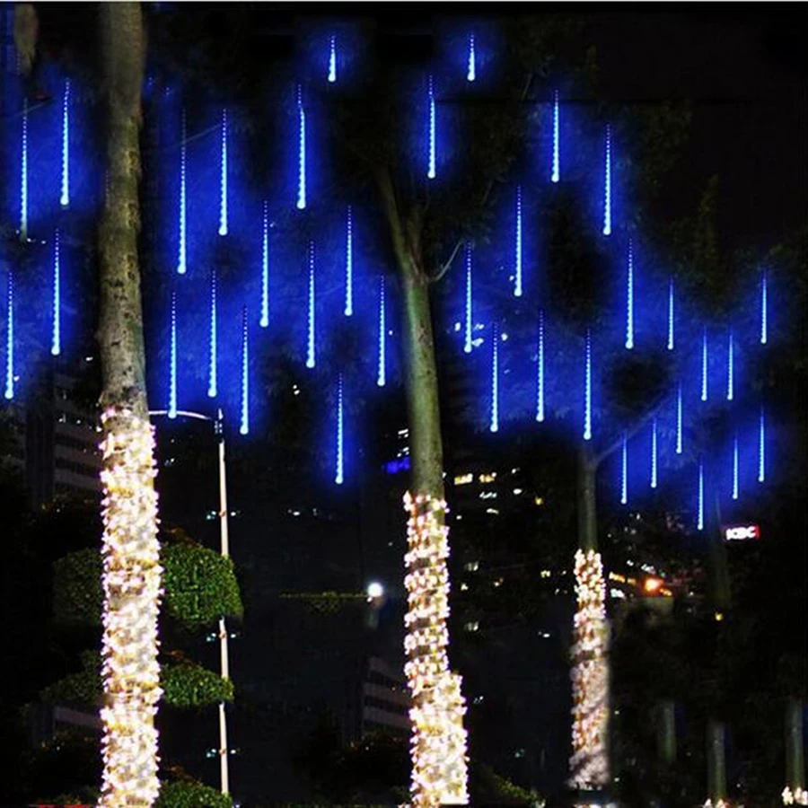 Waterproof Holiday Lights 30cm 50cm Meteor Shower Rain Tubes Led Light Lamp 100-240V Christmas Wedding Garden Party String Light
