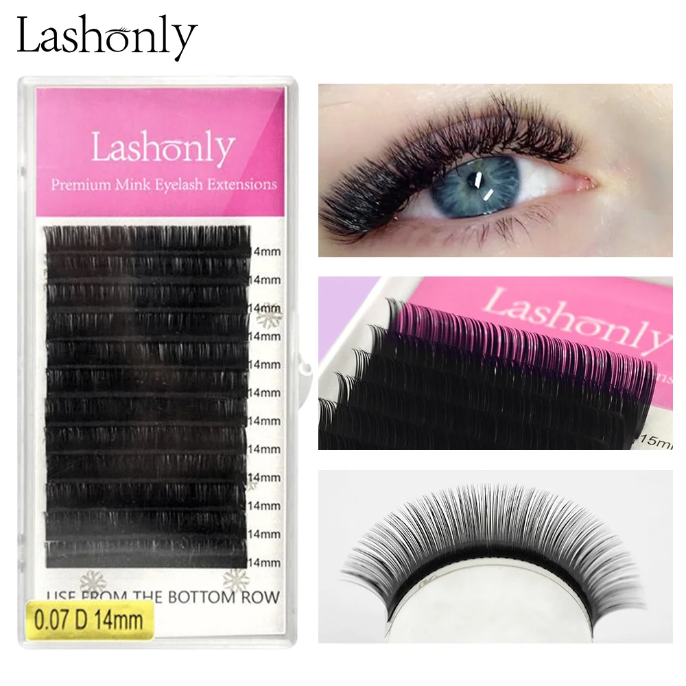 

Lashonly High Quality Russian Volume Eye Lashes Mink Eyelash Extension Individual Eyelashes Make Up Fake False Eyelashes