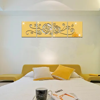 

Funlife Home decoration green wall stickers 3D stereo home new home decoration stickers large flowers mirror wall stickers MS361