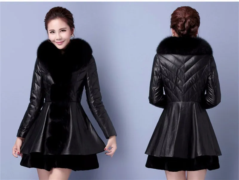 Горячая Распродажа роскошное Женское пальто из искусственной кожи, верхняя одежда, зимняя Толстая теплая куртка с длинным рукавом черного цвета, размер S-XXXL, YY202