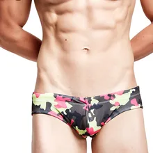 Мужские камуфляжные плавки мужские с низкой посадкой одежда для плавания Бикини плавки U выпуклая сумка Нижнее белье для геев одежда для плавания