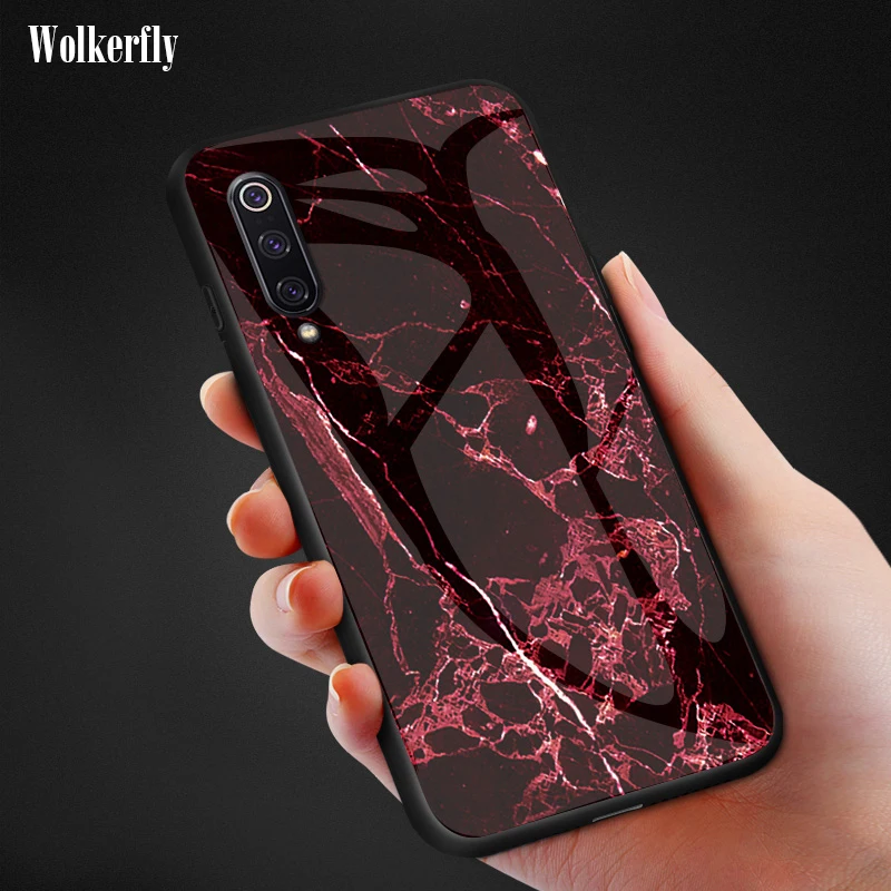 Tempered Glass Case For Xiaomi Mi 9 SE Mi 8 Lite A1 A2 Max 3 Mix 3 6X Cover On Redmi Note 7 5 6 Pro 4X 6A 5 Plus S2 Marble Cover
