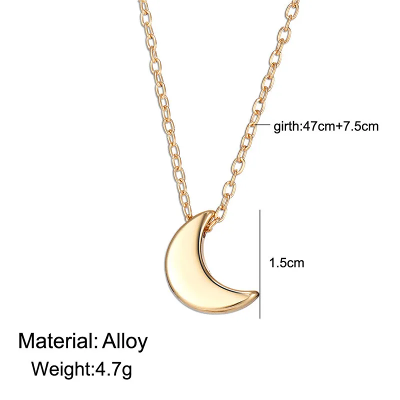 Новинка, миниатюрное ожерелье-цепочка с подвеской в виде Луны из сплава для женщин, золотое ожерелье на ключицу, ювелирные изделия, бижутерия