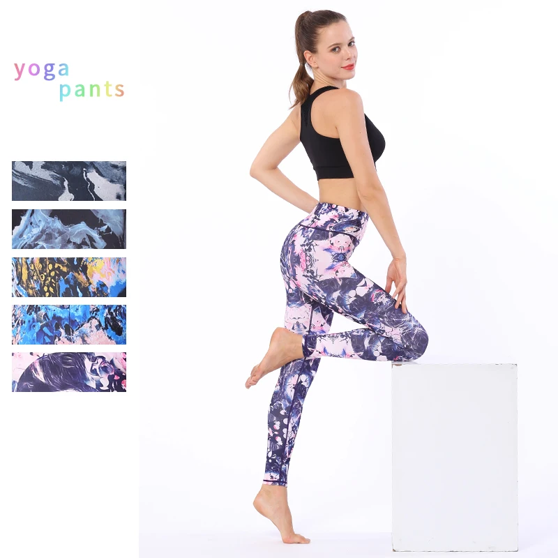 New Graffiti print Yoga Pants Women Athletic Pants Female Gym Skinny Pants Fitness yoga Leggings Sexy Slim Running Sport Pants
