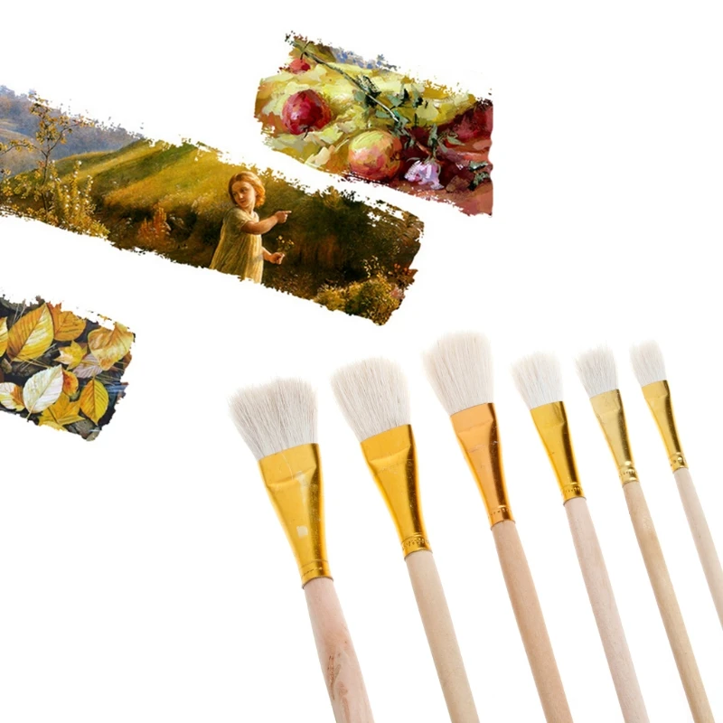 Kopen 6 Stks Kunstenaar S Kwast Set Wol Haar Aquarel Acryl Olieverf Tekening Schilderen Levert Verf Borstels