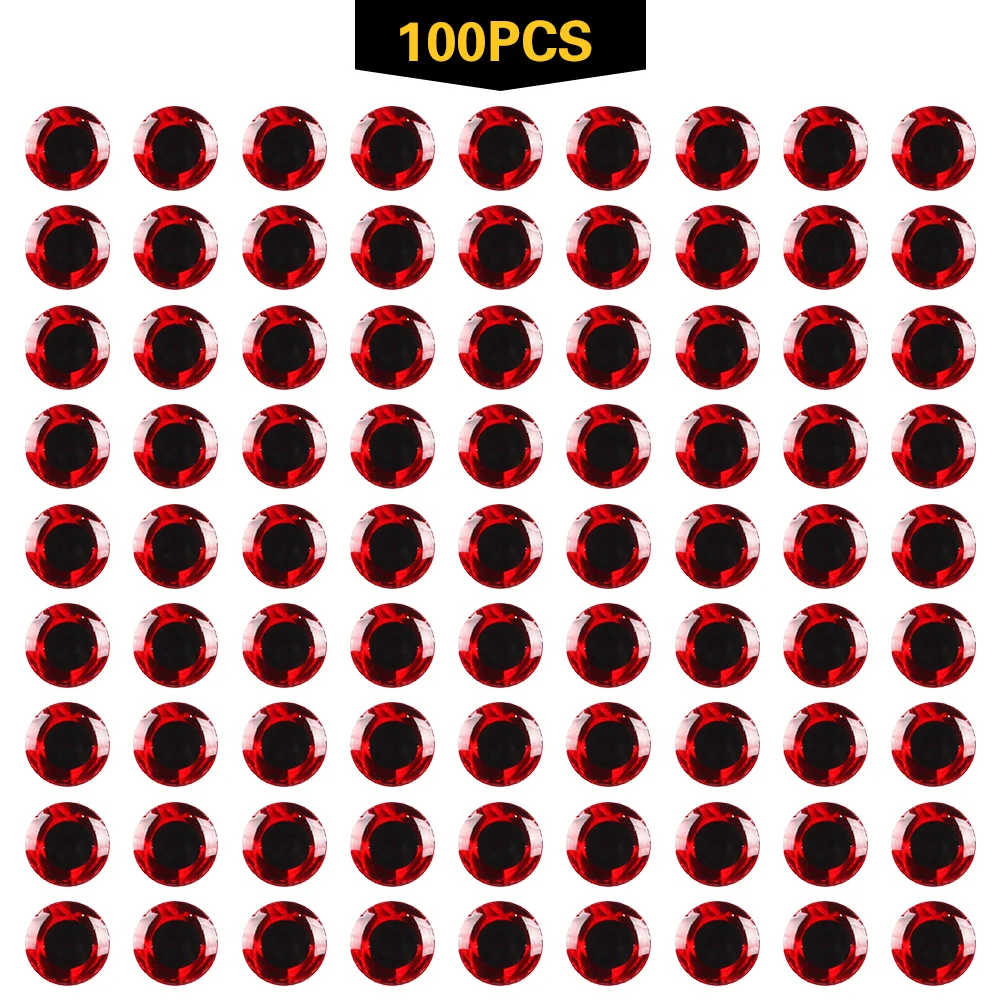 100 шт 3 мм-12 мм 3D эпоксидные рыболовные глаза зрачки рыболовные глаза для приманки для изготовления рыболовной приманка в виде мухи, связывающие растяжки - Цвет: Red 3mm