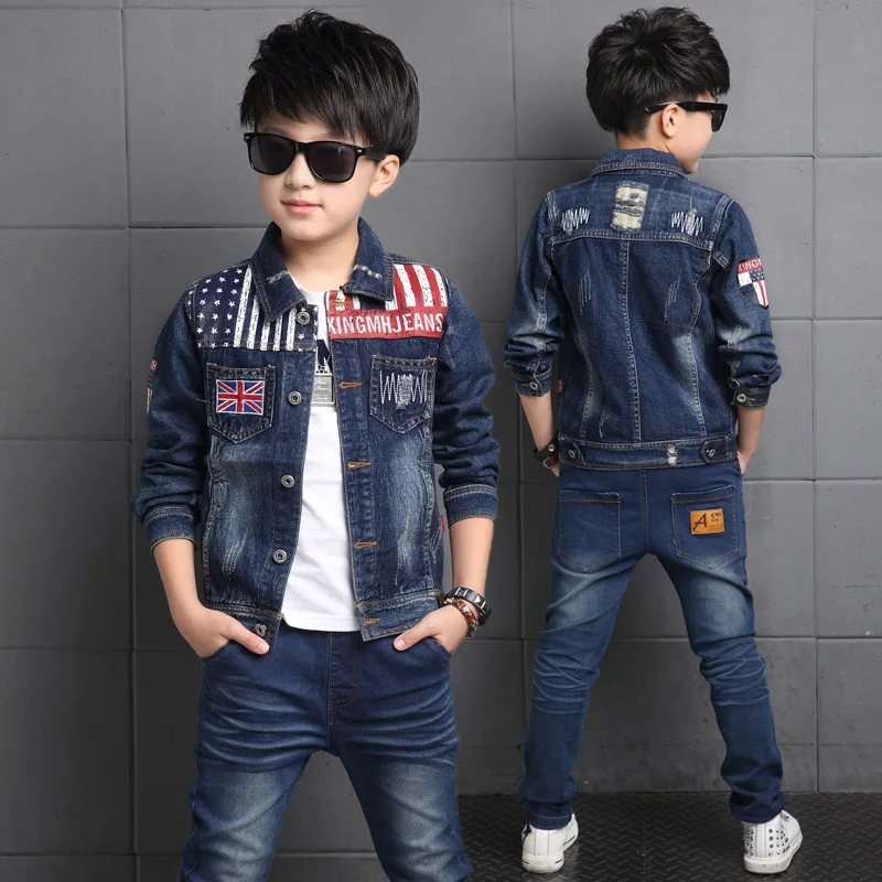 Boys Denim Jacket & Boys Jeans 2pcs Clothing Set Boy Outerwear Denim Pant Boys Clothes for 3 4 6 8 10 12 13 Years Old RKS175001 Boys Denim Jacket & Boys Jeans 2pcs Clothing Set Boy Outerwear Denim Pant Boys Clothes for 3 4 6 8 10 12 13 Years Old RKS175001