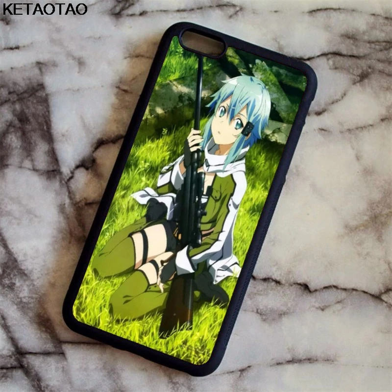 KETAOTAO Sword Art Online чехлы для телефонов iPhone 4S 5C 5S 6 6S 7 8 Plus X Samsung S6 NOTE чехол Мягкий ТПУ