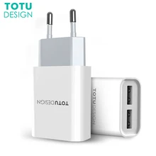 TOTU Dual USB зарядное устройство для iPhone зарядное устройство для мобильного телефона 2.4A быстрое настенное зарядное устройство для samsung Xiaomi Адаптер зарядного устройства для планшета EU штекер