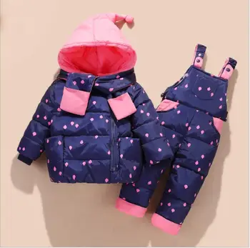 

Russian winter children white duck down jacket cotton clothes infant child thick warm warm casual comfort suit girls down jacket