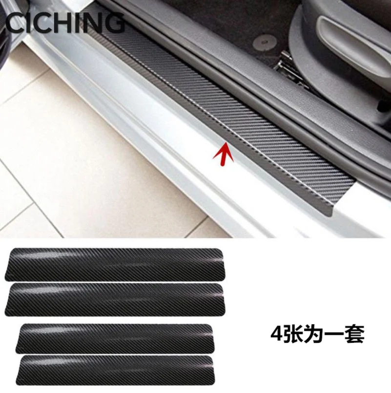 

Car Styling Auto Carbon Fiber Door Sill Scuff Anti-Scratch Sticker for Porsche cayenne macan 911 panamera 997 996 accessories