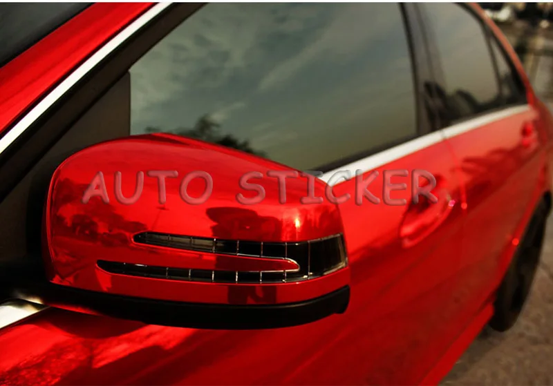 red chrome mirror vinyl car wraps 33