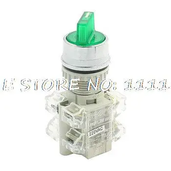 

AC 220V Rotary Selector 2 Position 6 Pin Green Light Push Button Switch