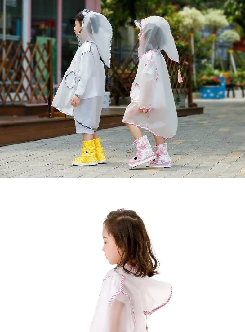 WINSTBROK прозрачный плащ для мальчиков и девочек, модные Водонепроницаемые Дождевики, Детские дождевики с капюшоном, Детская непромокаемая одежда, непроницаемая
