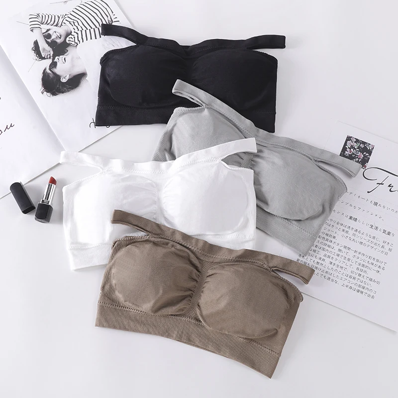 Sexy Women Bra 6 Color Bralette Push uP Bras For Women Tops Bralet Lingerie Lady Strapless Underwear Cross Seamless B0119