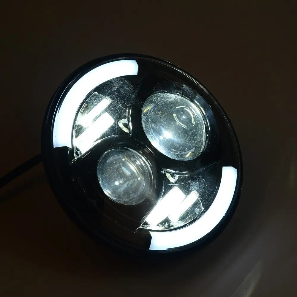 7 &quotмотоциклетный черный проектор LED Halo кольцевая фара для Dyna уличного Glide|headlight