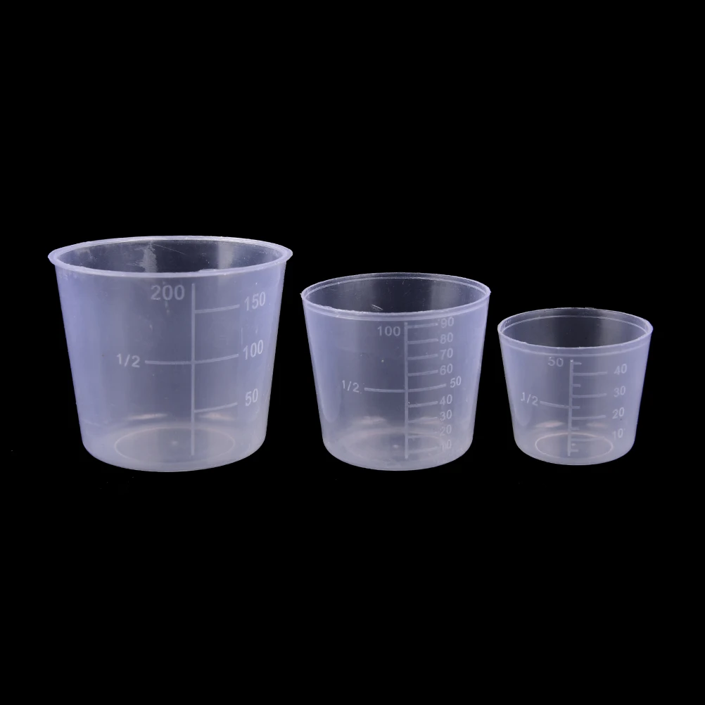 3 шт./компл. 200 мл 100 мл 50 мл, мерный стакан Labs Пластик Градуированный стаканы Кухня инструменты аксессуары