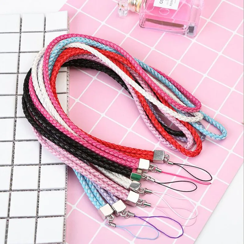 

New Arrival 1 Piece High Quality Nylon Mobile Phone Strap Fashion Candy Colors Weaved Smartphone Lanyard Neck Phone Strap