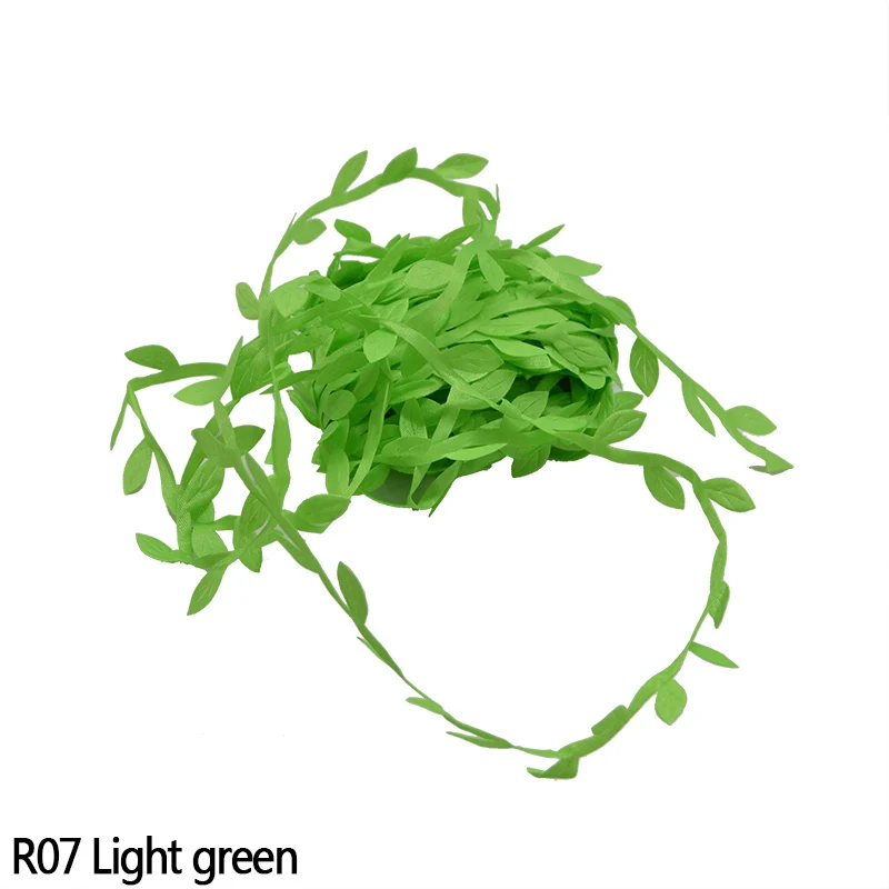 light green 10 м Искусственный лист, гирлянда, цветы, лоза, настенная, шелковая цветочная гирлянда, Свадебная вечеринка, украшение, венок, декоративный, сделай сам, Crtaft - Цвет: light green