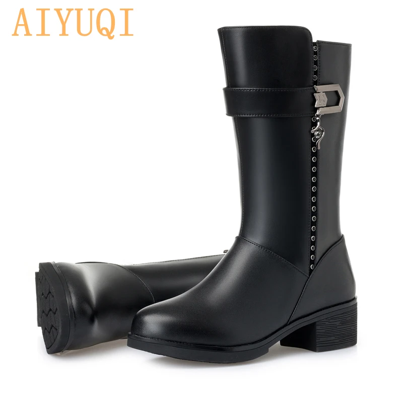 Lana Fluff Las Tamaño black Cuero Zapatos Genuino 41 Mujer Grueso Wool De red Gran Botas 2019 42 Invierno Espana Black Aiyuqi Fluff Cálido Wool red 43 Nieve Mujeres 6SptEEx
