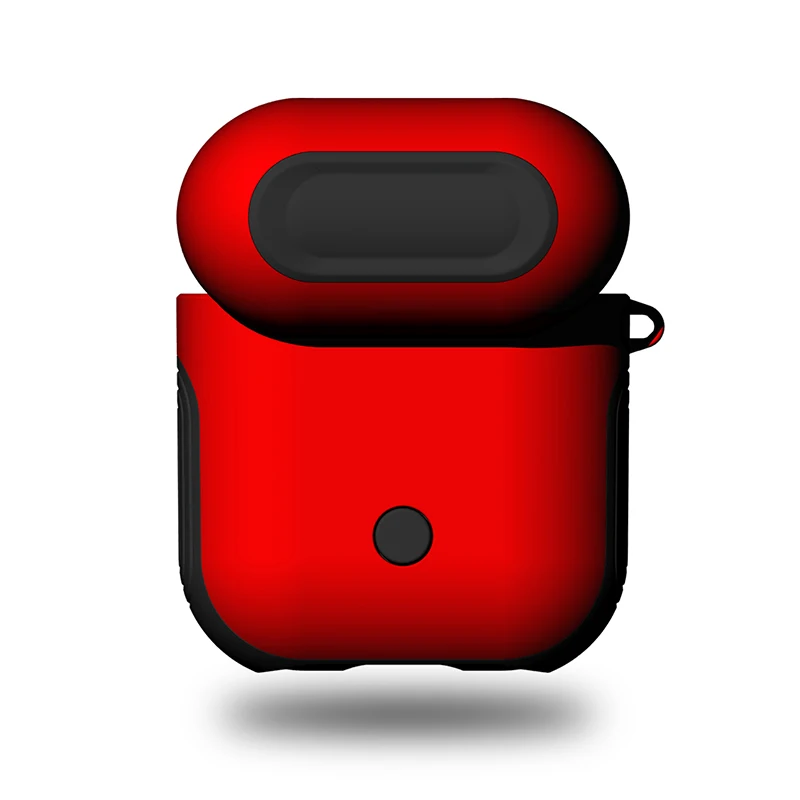 Мягкий ТПУ+ PC защитный силиконовый чехол для Apple Airpods чехол для Airpods чехол s противоударный силиконовый чехол двухслойные сумки - Цвет: Красный