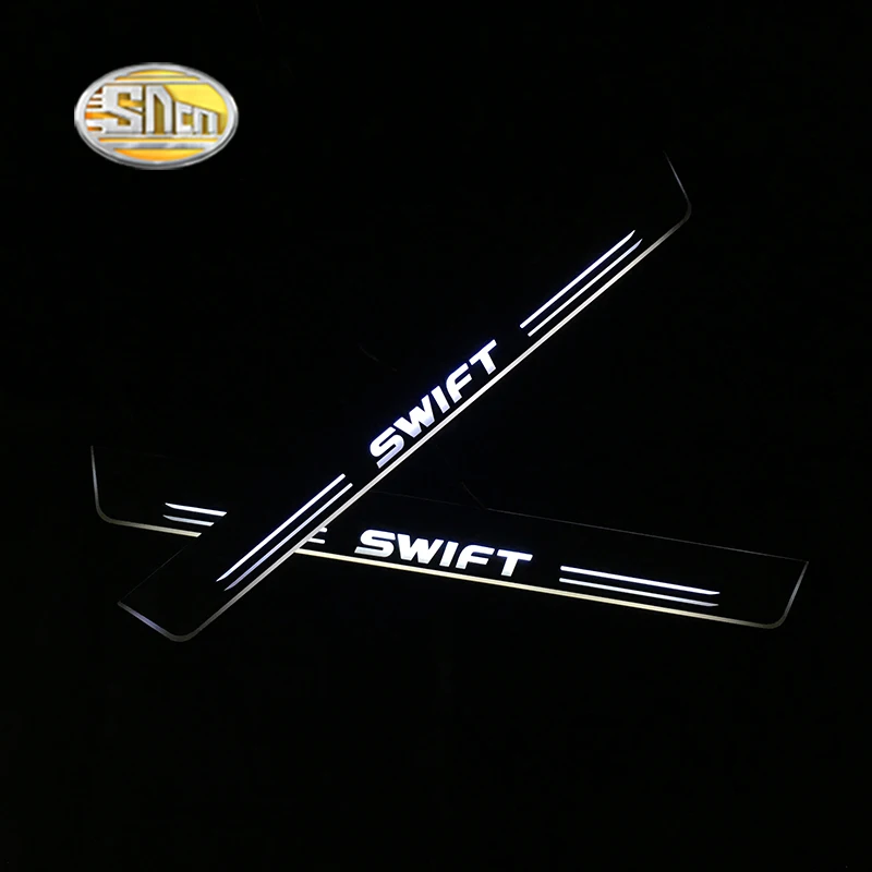 SNCN светодиодная Накладка на порог для Suzuki Swift LED moving light scuff педаль наружный Добро