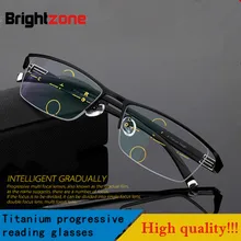 Мода г. Высокое качество для мужчин стиль прогрессивные очки для чтения Multifocal дальнозоркостью половина обод очки для дальнозоркости