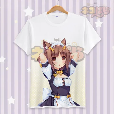 8 NEKOPARA мультфильм дизайн хлопковые футболки для мужчин's женщин Новое поступление Летний стиль короткий рукав косплэй Милая футболк - Цвет: 8