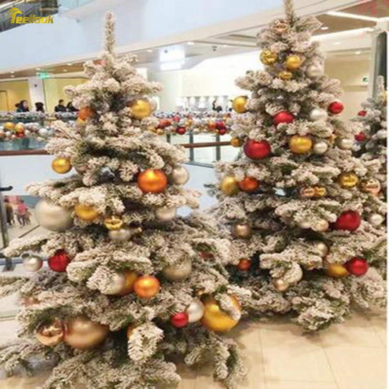 Teellook 1,5 м 1,8 м 2,1 М 2,4 м Рождественская елка посылка зашифрованная Флокированная Рождественская елка Праздничная Декорация