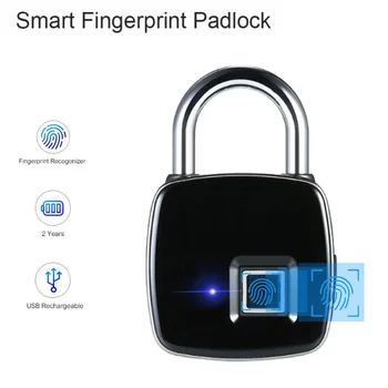 

Smart Keyless Fingerprint lock Biometric Waterproof Lock with Finger Print Security Touch Keyless Lock USB charge for Gym Locker