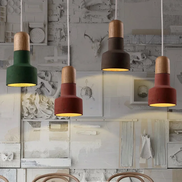 

European Colorful Cement Pendant Lights Fixture Restaurant Coffee Shop Cafes Pub Bar Single Droplights Dining Room Pendant Lamp