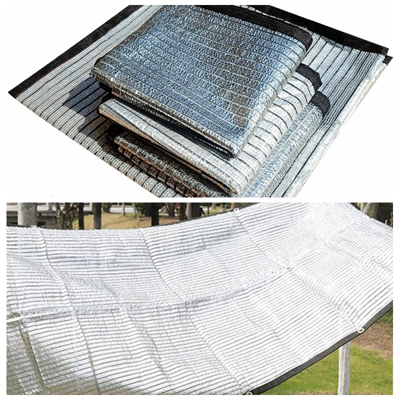 

Aluminum Foil Shading Net Garden Reflected Anti-UV Sunshade Net Outdoor Car Sunblock plants Striped Sunscreen Nets