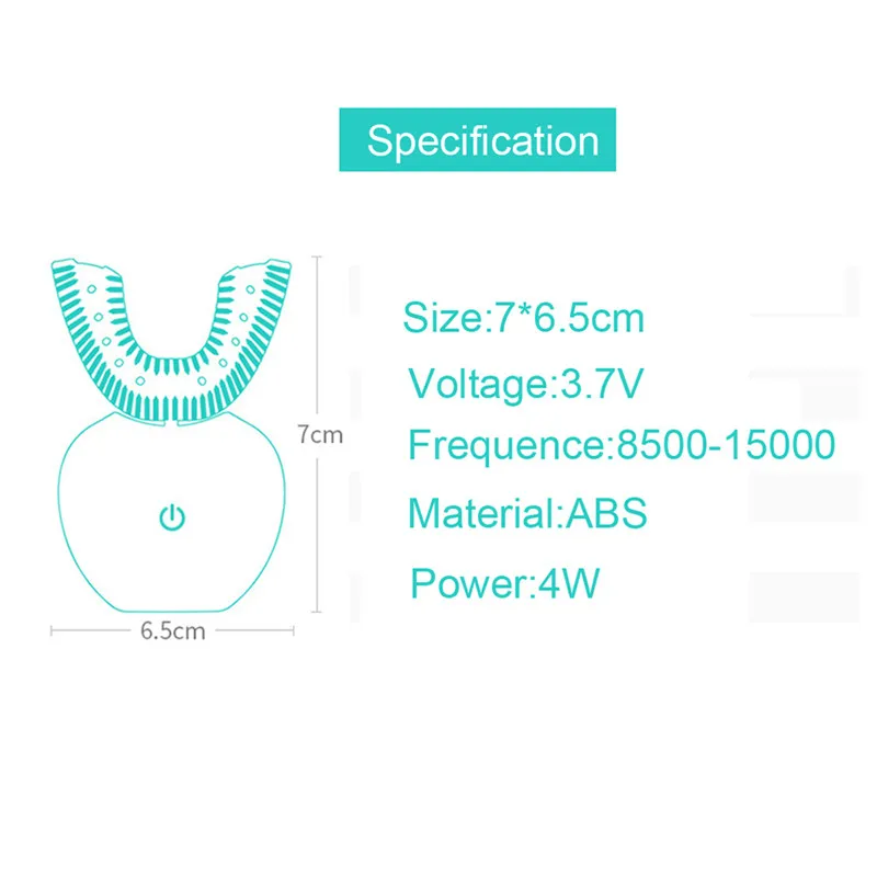 360 градусов интеллигентая (ый) Автоматическая Ультразвуковая электрическая зубная щетка для Зубная щётка U Тип 4 режима зубная щетка